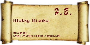 Hlatky Bianka névjegykártya